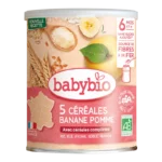 Babybio 5 Cereales Fruits 220 g – Céréales Bébé Biologiques aux Fruits Gourmands – Image 2
