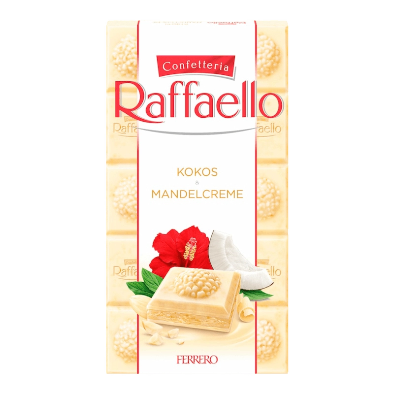 PhotoRoom-20241209_230241 Ferrero Rocher Tablette Raffaello – Chocolat Blanc & Noix de Coco 90g – Image 1