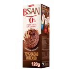 Bsan Biscuit Enrobé chocolat 70% Cacao Sans Sucre 120 g