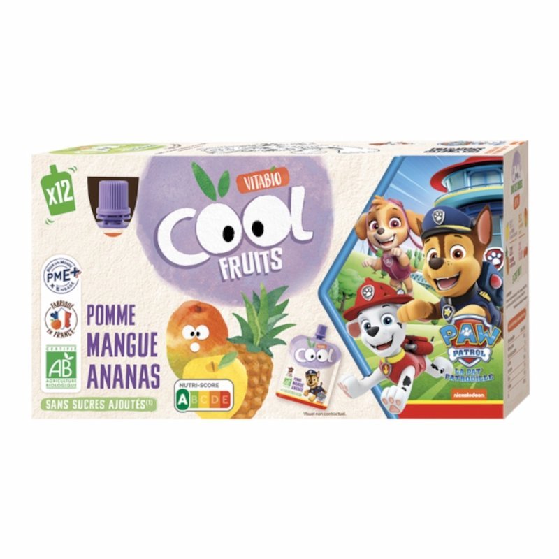 2025/01/1000677032.jpg Vitabio Compote Fruits Pomme Mangue Ananas 12 x 90 g – Image 1