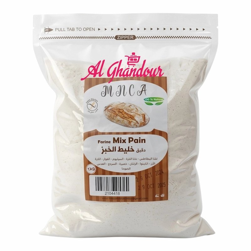 2025/01/1001338975.jpg MNCA Farine Mix Pain Sans Gluten - 1kg – Image 1