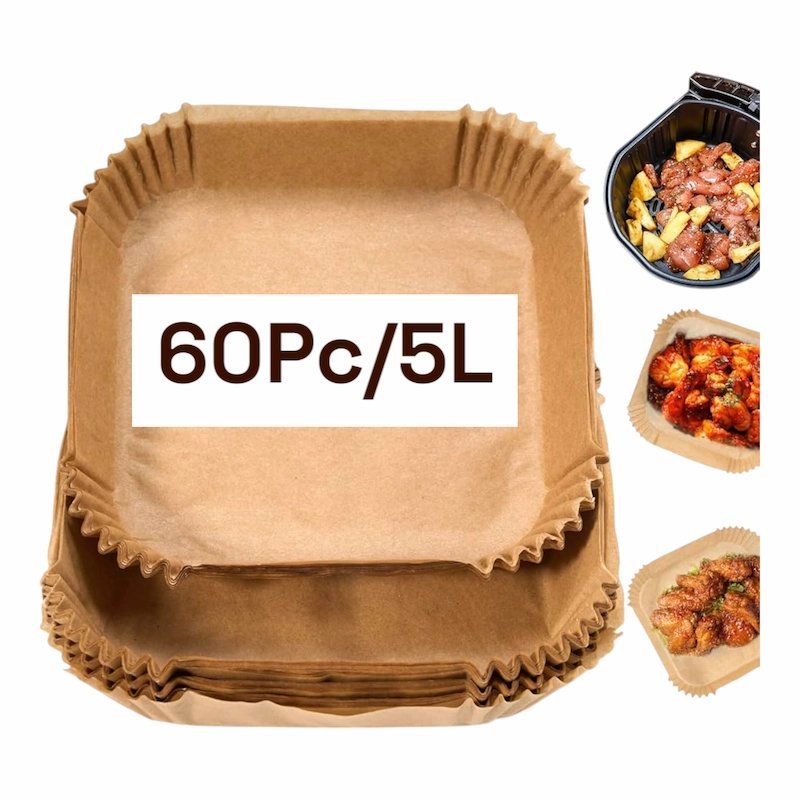 2025/02/1000701105.jpg Feuilles de cuisson pour friteuse Air Fryer 60 pièce 5L – Image 1