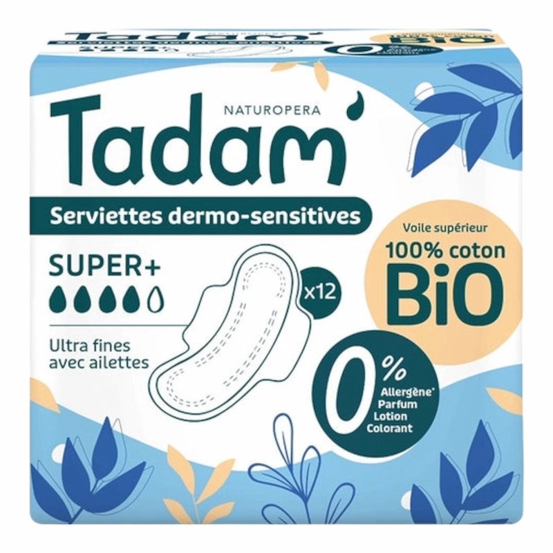 2025/04/1000793794.jpg TADAM’ Naturopera Serviettes Dermo‑Sensitives – Super+ – 12 Unités – Image 1