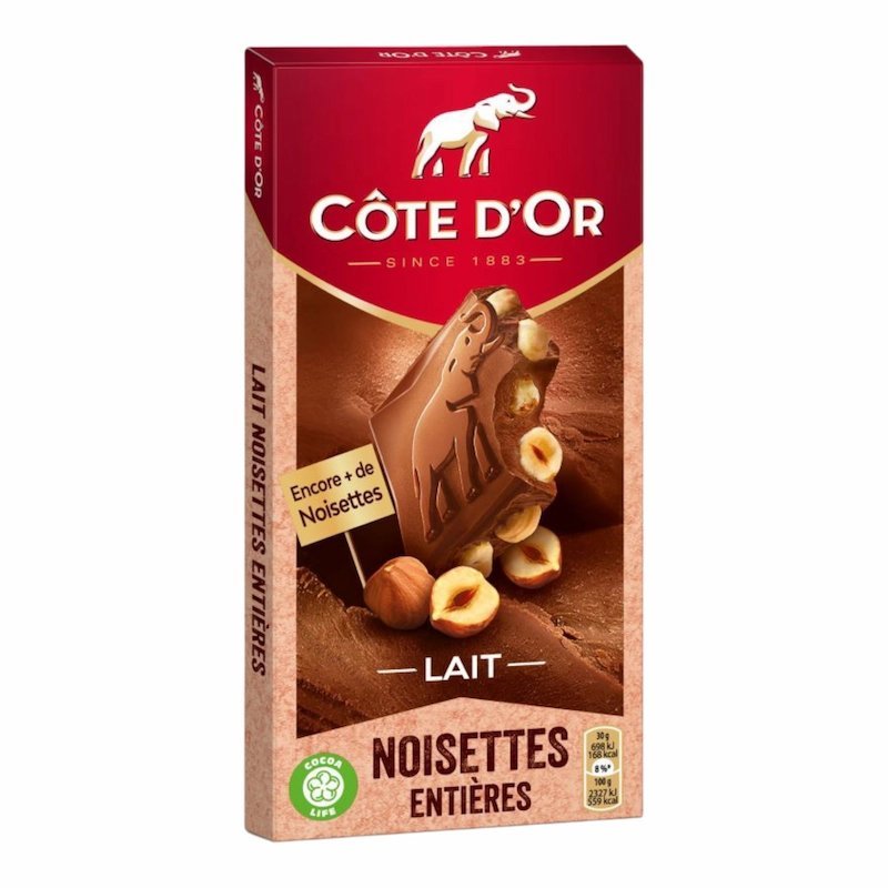 2025/04/1000798513.jpg Cote d'Or – Chocolat au Lait Noisettes Entières – 180 g – Image 1