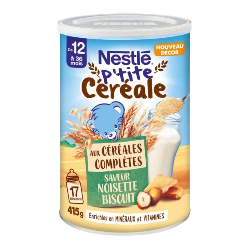 1744932168923 NESTLE P’tite Cereale Saveur Noisette Biscuit aux Céréales Complètes – 415g – Image 1