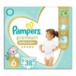 Pampers Premium – Couches Bébé Taille 6 (+28 kg) – Pack de 38