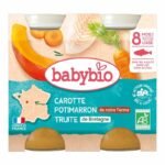 Babybio – Petits Pots Bébé Carotte Potimarron Truite 2×200g