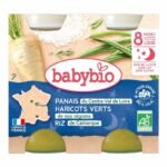 BABYBIO Petit pot panais haricots verts riz bio – Dès 8 mois (2×200g)