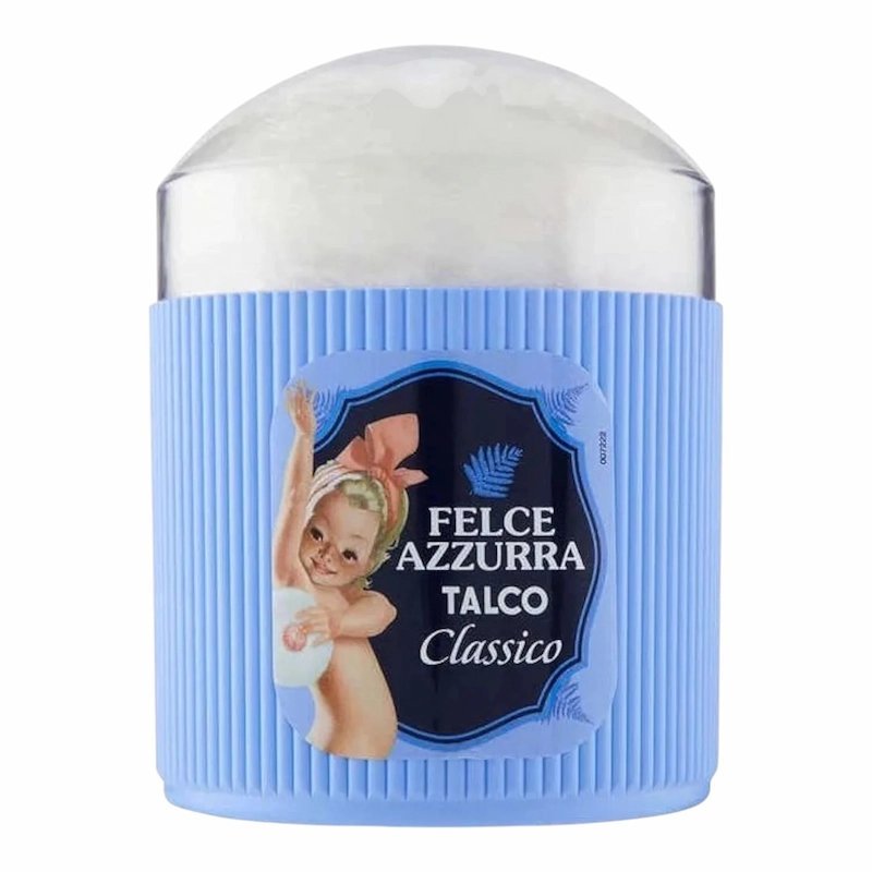 2025/06/1000858233.jpg Poudre de Talc Felce Azzurra Classique – 250 g avec Houppette – Image 1