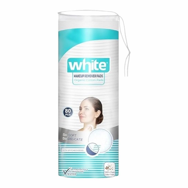 2025/09/1000989006.jpg WHITE Cotons demaquillants ronds ultra doux pour le visage 80 Pcs – Image 1