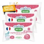 Carryboo Lingettes Dermo-Sensitives Sans Parfum – Lot de 3×58 Lingettes bébé ultra-douces pour peau sensible
