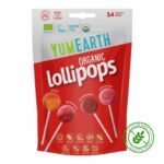 Yum Earth 14 Sucettes Pops Originales sans Gluten 87 g – Bonbons Naturels et Fruités