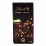 Lindt Swiss Classic Dark Chocolate with Roasted Hazelnuts 100 g – Chocolat Noir Suisse aux Noisettes Grillées