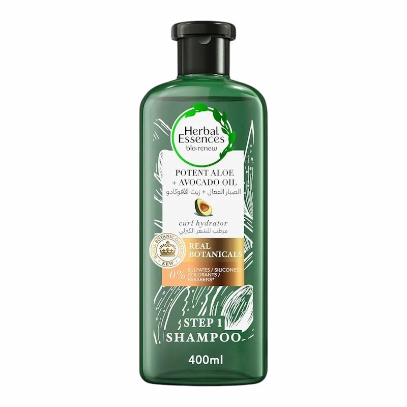 2025/09/1001034950.jpg Herbal Essences Shampooing Sans Sulfate Aloe Vera Puissant + Huile dAvocat 400 ml – Hydratation et Définition des Boucles – Image 1