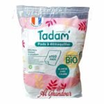 Tadam Pads a Demaquiller 150 Unités | Coton Bio Doux & Non Irritant pour Tous Types de Peaux