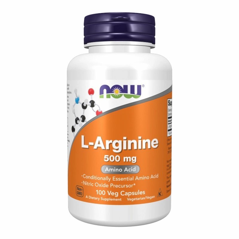 2025/10/1001053200.jpg NOW Foods LArginine 500 mg – 100 capsules – Image 1