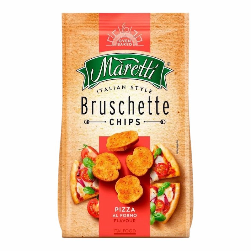 2025/10/1001059528.jpg Bruschette Maretti – Bouchees de Pain Saveur Pizza – 70 g – Image 1