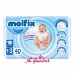 Molfix Couches Bebe Taille 3 Maxi – 40 pieces (4–9 kg)