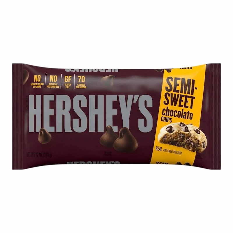 2025/10/1001073242.jpg Hersheys Semi Sweet Chocolate Chips Sans Gluten 340g – Pepites de Chocolat Authentiques pour Cookies, Gâteaux et Desserts – Image 1