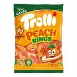 Trolli Peach Rings Halal 100 g – Bonbons Gélifiés Saveur Pêche,