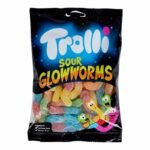 Trolli Sour Glowworms Halal 100 g – Bonbons Gélifiés Acidulés en Forme de Vers