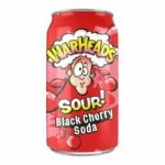 Warheads Sour Black Cherry Soda – Boisson Gazeuse Cerise Noire Ultra Acidulée 355 ml