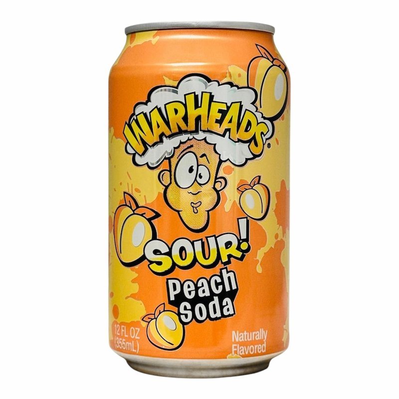 2025/10/1001099612.jpg Warheads Sour Peach Soda – Boisson Gazeuse Peche Ultra Acidulée 355 ml – Image 1