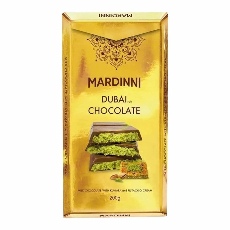 2025/11/1001109969.jpg MARDINNI Barre Chocolat au Lait Style Dubai – Kunafa et Pistache – 200 g – Image 1