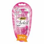 BIC Miss Soleil – Rasoirs Feminins 3 Lames – Pack de 2 – Epilation Douce et Précise