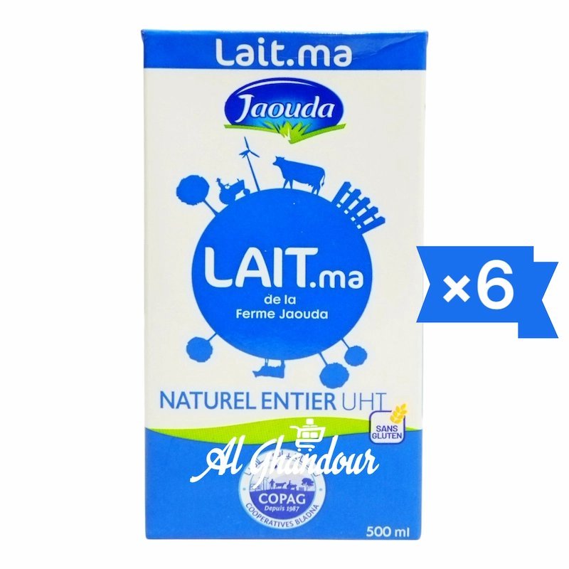 2025/11/1001138535.jpg Lait UHT Entier Jaouda – 6×500 ml – Image 1