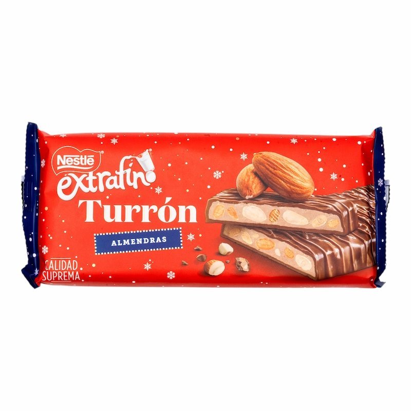 2025/11/1001143619.jpg Turron de Chocolat au Lait et Amandes Nestle Extrafino Qualite Supreme 230g – Image 1