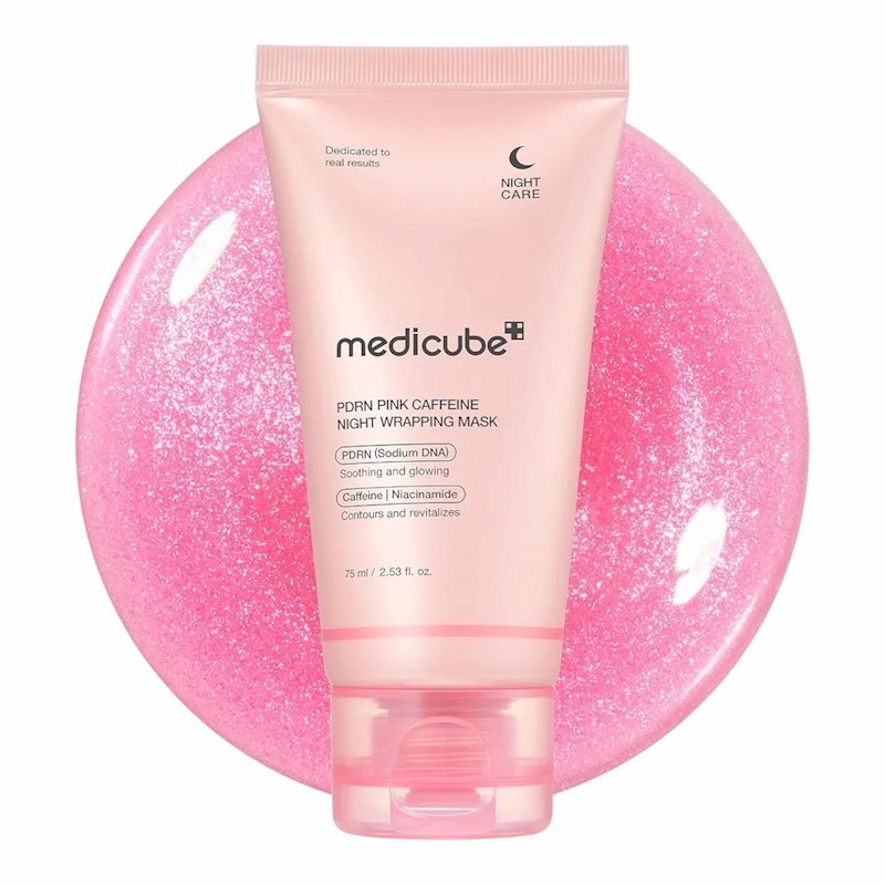2025/11/1001149190.jpg MEDICUBE – Masque de Nuit PDRN Pink Caffeine Wrapping Mask 75 ml – Image 1