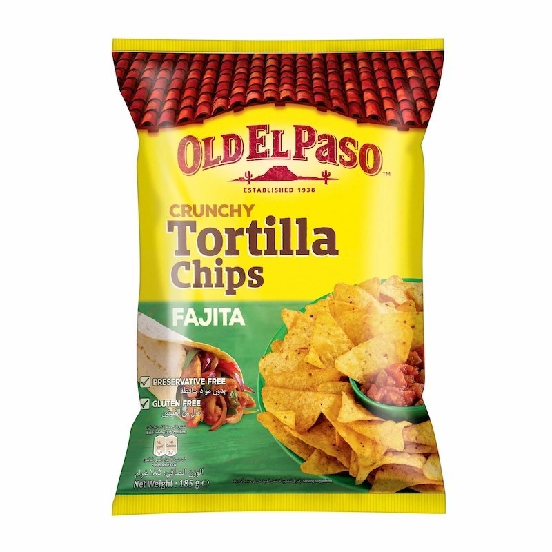 2025/11/1001160165.jpg Old El Paso Crunchy Tortilla Chips Fajita Value Pack – 185 g – Image 1