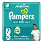Couches Pampers Protection Aloe Vera Lotion – Taille 7 (15 kg+) – 30 pcs