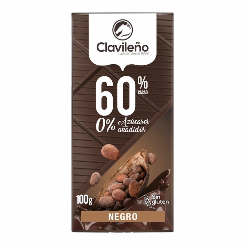 2026/01/1001222921.jpg El Clavileno Chocolat Noir 60 % Cacao Sans Sucres Ajoutes 100 g – Image 1