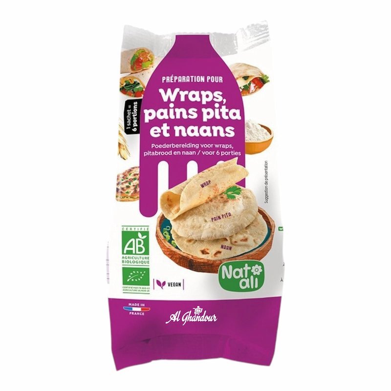 2026/01/1001251919.jpg Natali Preparation Mix Wrap Pita et Naan 200 g – Melange pour Pain Maison Facile – Image 1