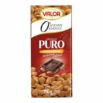 Valor Chocolat Pur aux Amandes Entieres Mediterraneennes Sans Sucre 150 g – Chocolat Premium