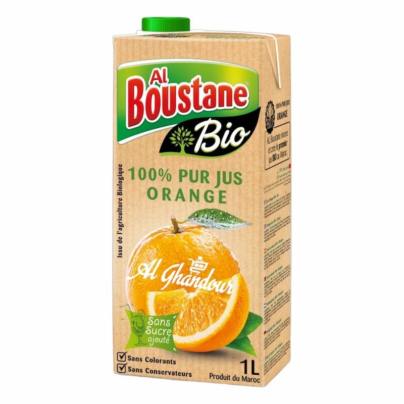 2026/02/1001311326.jpg Al Boustane 100% Jus dOrange BIO Sans Sucre 1L – Jus dOrange Naturel et Biologique – Image 1
