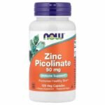NOW Zinc Picolinate 120 Capsules | Complement Alimentaire Immunite et Peau Cheveux Ongles