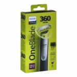 Tondeuse Visage Rechargeable Philips OneBlade 360 avec 2 Lames et Sabot Réglable 5-en-1 | Rasoir Barbe Utilisable à Sec ou Sous lEau