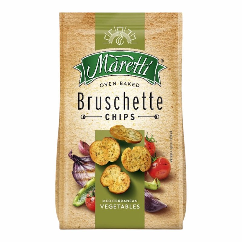 2026/03/1001346173.jpg Maretti Bruschette Crisps Legumes Mediterraneens – Snack Croustillant 70 g – Image 1