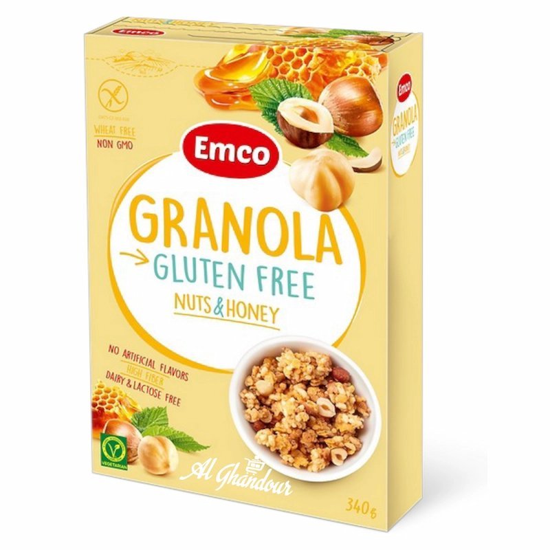 2026/04/1001396853.jpg Emco Granola Sans Gluten Noix & Miel 340 g – Céréales Croquantes Healthy – Image 1