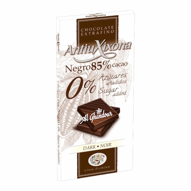 2026/04/1001396943.jpg Antiu Xixona Chocolat Noir 85% Cacao Sans Sucre Ajouté 100 g – Premium Intense & Healthy – Image 1