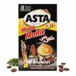 Cafe Moitie Moitie 3 en 1 ASTA 8 Sachets (18 g) – Cafe Instantane Cremeux & Equilibre