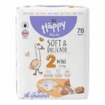Couches Happy Taille 2 (3–6 kg) 78 pcs – Protection Douce Bebe
