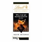 Lindt EXCELLENCE Noir 70% Cacao & Orange Sanguine de Sicile 100g – Chocolat Noir Intense aux Agrumes