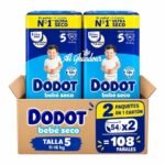Dodot Couches Bebe Taille 5 (11–16kg) – 108 Couches 2×54 | Pack Économique Anti Fuites