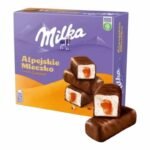 Milka Alpejskie Mleczko Caramel 350g – Bouchees Mousse Vanille & Caramel Enrobees de Chocolat au Lait – Image 2