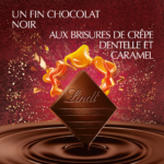 Lindt EXCELLENCE Noir Paillete Dentelle Caramel 100 g – Chocolat Noir aux Eclats de Crepe Dentelle et Caramel – Image 2