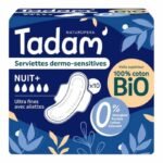 TADAM Ultra Dermo Sensitive Serviettes Hygieniques avec Ailes Night+ 5 × 10 Unités – Protection Nuit Peaux Sensibles – Image 2